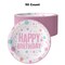 50 Count Pink Birthday Print Paper Plates for Girl Party Supplies Celebration 7 Inch